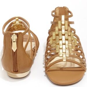 Very Volatile Selkie Tan Leather Gladiator Sandals - Size 7